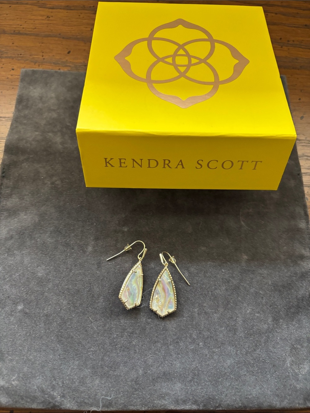Kendra Scott Iridescent Teardrop Dangle Earrings - Gold
